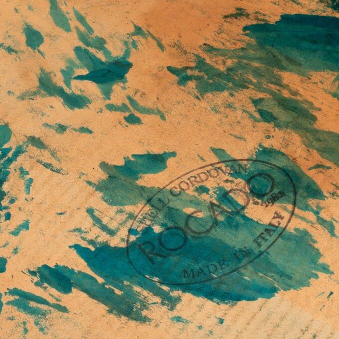 ROCADO MARBLED SHELL CORDOVAN - TURQUOISE - WITH TWO STAMP