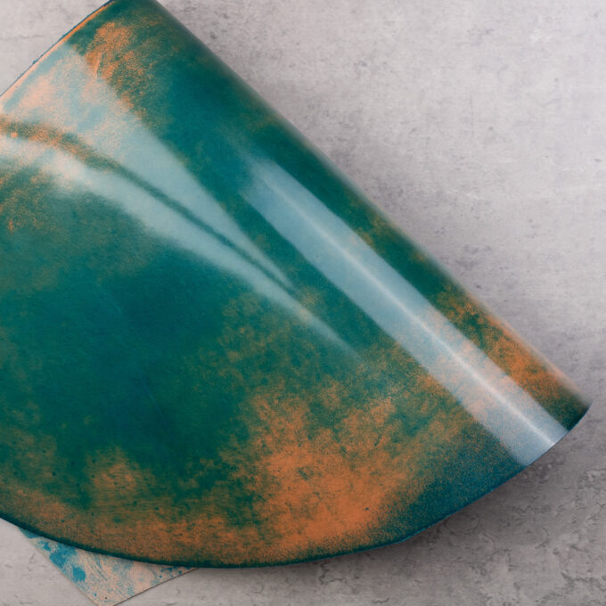 ROCADO MARBLED SHELL CORDOVAN - TURQUOISE - WITH TWO STAMP