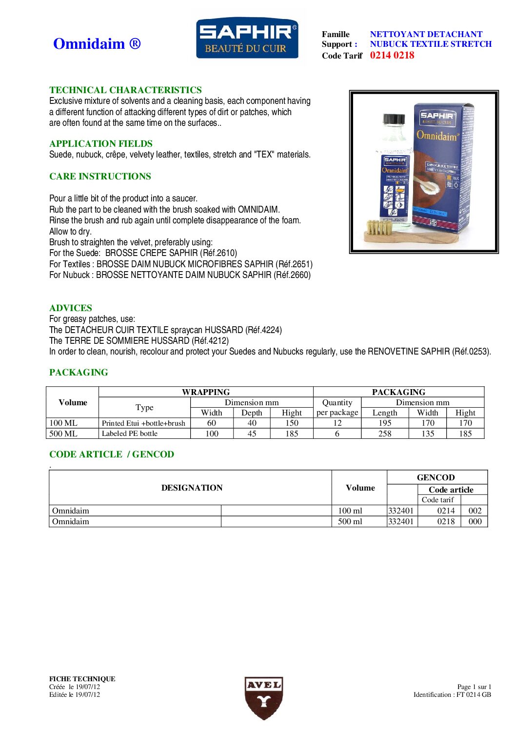 SAPHIR OMNIDAIM 500ML