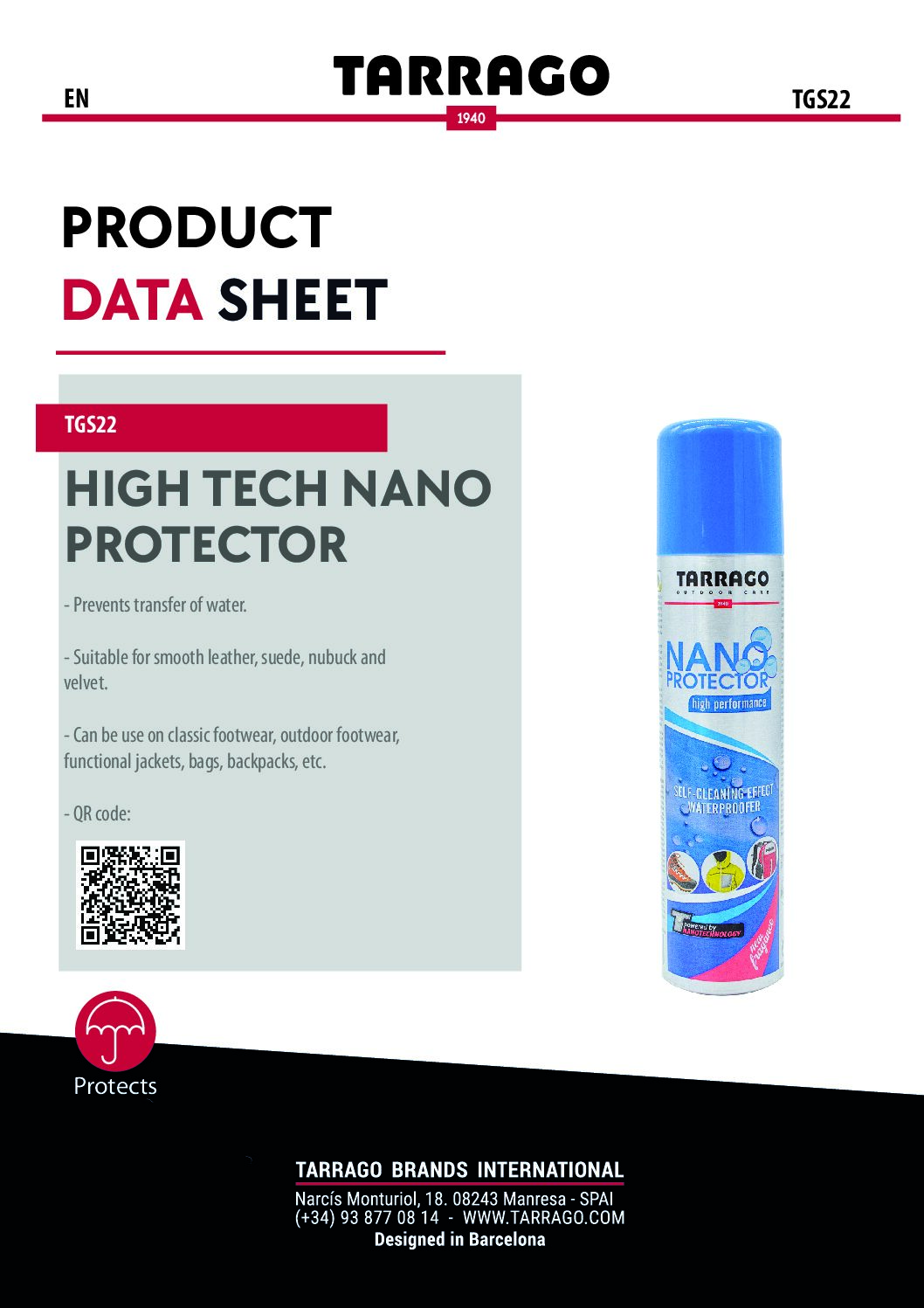 TARRAGO HIGH TECH NANO PROTECTOR SPRAY 400ml